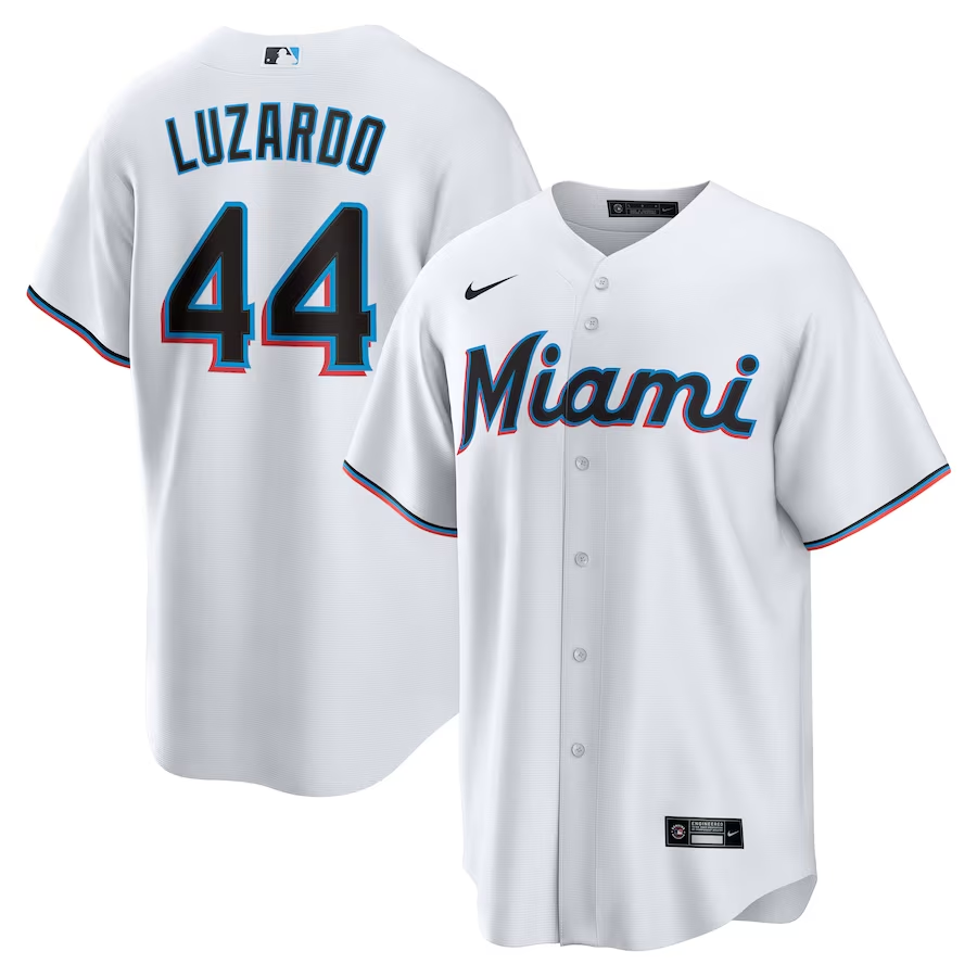 Men's Miami Marlins Jesus Luzardo #44 White Home Jersey